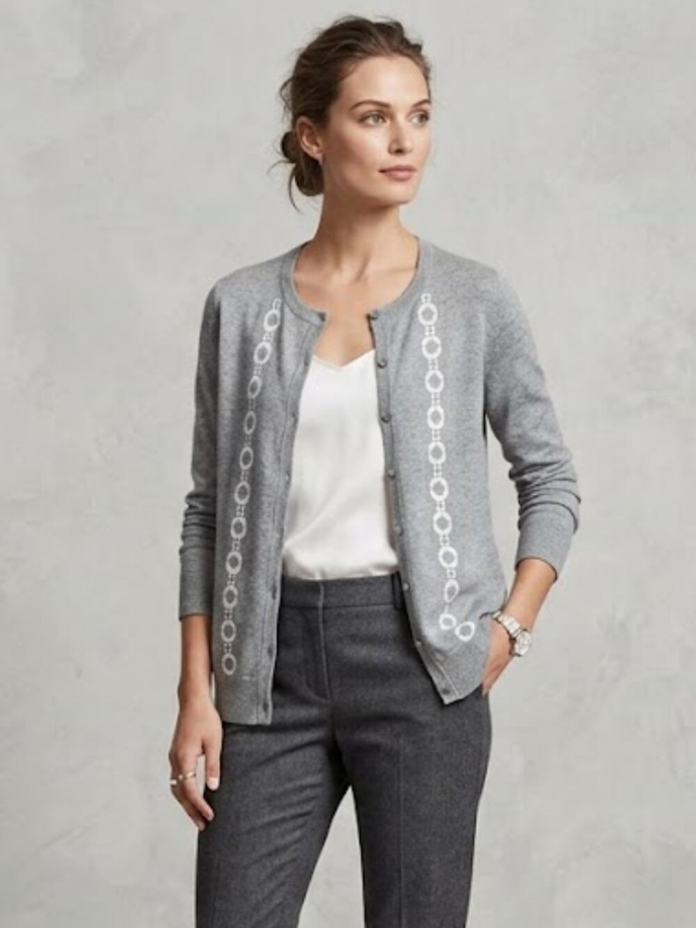 Banana Republic Gray Knit Sweater‎ Large